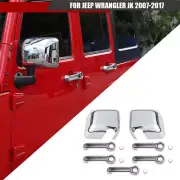 Chrome Reversing Mirror Door Handle Trim Cover Shell For Jeep Wrangler JK 07-17 (for: Jeep)