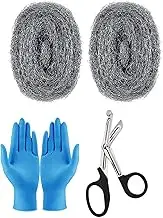 Steel Wool Pads for Mice Control | Coarse Wire Fill Fabric Kit | 2 Pack of 10.5 Ft Steel Wool, Hardware Cloth, Mouse Blocker for Garden, House, Garage