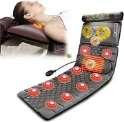 Heated Neck & Back Massage Pad with 20 Acupressure Nodes - 9 Vibration Modes & 9 Intensity Levels, 3-Speed Timer,Smart Manual Control, Ultra-Quiet - Relieves Muscle Pain in Neck/Back/Legs