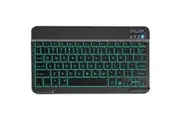 Compact Bluetooth Wireless RGB Backlit Keyboard - Black | Slim Design | Windows | IOS | Android