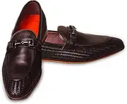 [LA CRESSIDA] Men's Brown Handwoven Leather Loafer