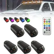 Solar Powered Cab Lights for Truck, Punch-Free Solar Powered Cab Lights, 7 Colors App Control, 2025 New Wireless Solar Cab Lights for Truck, Roof Lights for Universal Car