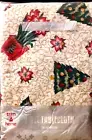 Vintage K-Mart Trim A Home Vinyl Tablecloth Amaryllis and Holly 62 x 70 NIB