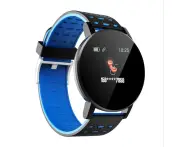 Vibe Geeks Bluetooth Smartwatch Blood Pressure Monitor Unisex and Fitness Tracker- USB - Blue