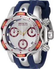 Invicta Venom Reserve 46200 SWISS QTZ Day-Date 44Mm Blue Silicone Unisex Watch