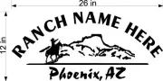 CUSTOM VINYL DECAL RANCH NAME MOUTAIN GRAPHIC