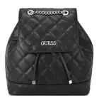 NEW GUESS Women's Quilted Logo Embroidered Medium Backpack Handbag Bag - Black
