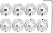 uxcell 8 Pcs Aluminium Potentiometer Knobs, 1/4"(6mm) IDx5/8(15mm) ODx1/2(13mm) Height Universal Volume Tone Control Knobs for Guitar, Bass, Arrow Indicator, Silver