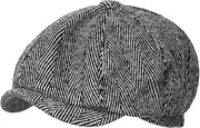 [Rimosnn] Men's Classic Newsboy Hat 8 Panel Wool Blend Herringbone Flat Ivy Gatsby Cabbie Driving Tweed Cap