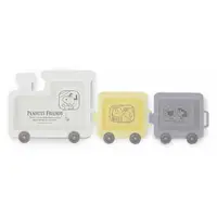 在飛比找Yahoo奇摩購物中心優惠-小禮堂 Snoopy 塑膠列車造型兒童餐盤 (白黃灰款) 4