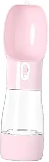FONDOTIN Portable Dog Water Food Dispenser Leak Pet Drinking Bottle for Travel Lightweight Multi Function Water Cup with Easy Push Lock for Dogs Cats Pink