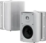 2PCS Herdio 4" In/Outdoor Bluetooth Speakers Waterproof Wall Mount Bass Speakers