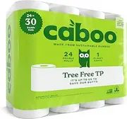 Caboo Tree-Free Bamboo Toilet Paper, 24 Double Rolls, Septic Safe Biodegradable Bath Tissue with Eco Friendly Soft 2 Ply Sheets