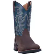 Laredo Men's Hamilton Distressed Brown & Blue Square Toe Boots 7936