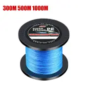 Blue 4 Strands Braided Fishing Line PE 10 18 22 30 40 45 50 60 70 80 88lb 3/500M
