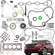 CAREONLINE Timing Chain Kit Water Pump, Head Gasket with VCT Solenoid Actuator Gear Compatible with 2009-2017 Chev-y Equinox Malibu GMC Terrain Buic-k Lacrosse Regal Verano 2.0L 2.4L Ecotec HS26517PT