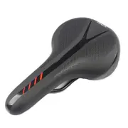 Mountain Bike Cushion with Light Bike Saddle Thicken Silicone Rear Lights Bike Seat Black red + 2282 tail light_270*144mm