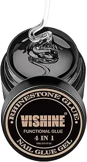 Vishine Solid Nail Tips Gel Glue, Nail Extension Gel, Nail Art Gel Paint Solid Patch Glue, Rhinestone Glue Gel, Glue for Press On Nails for Nail Easy DIY At Home 15g