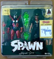 SPAWN & TODD McFARLANE ACTION FIGURE 2 PACK GOLD LABEL SIGNED IN-HAND