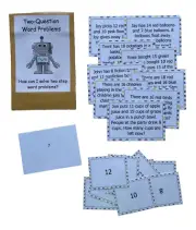 Teacher Depot Math Center Learning Resource Game Two-Question Word Problems