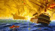 "The Battle" Printed Canvas for Cross Stitch Tapestry Gobelin Embroidery A1020