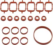 YAKATGVGYS 20PCS Car Rubber Intake Inlet Manifold Seal Gasket Repair Kit Compatible with BMW E87 E46 E90 E91 E92 E93 E39 E60 M57 11617790198 Automotive Intake Manifold