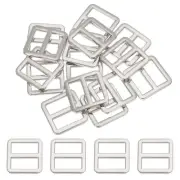 15 Pcs Metal Tri-glide Slide Buckle, 19mm Slider Strap Replacement, Silver