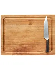 Maple Leaf at Home Carv'd Acacia Carving Board & Chef's Knife