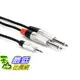 [107美國直購] Hosa HMP-010Y REAN 3.5 mm TRS to Dual 1/4 inch TS Pro Stereo Breakout Cable, 10 feet