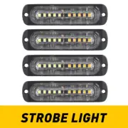 4PCS LED Strobe Lights Bar Vehicles Flashing Warning Hazard Beacon Amber/White