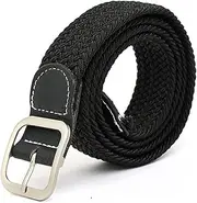 [Ogetok] Women Canvas Belt, Waist Belt for Men Women Gift, Casual Golf Womens Braided Web Belt, Women's Elastic Fabric Woven Stretch Braid Belt with Adjustable Buckle for Pants Shorts Jeans