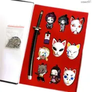 Anime Demon Slayer Keychain Sword Mask Zinc Alloy Pendant Cosplay Props Jewelry