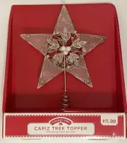 Vintage Capiz Shell Star Tree Topper Wire Mesh Faux Pearls New Old Stock