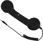 BUTIFULSIC Retro Telephone Receiver Radiation Adjustable Tone Handset for Mobile Phones Black Noise Reduction Design Compatible with Jack for Calls