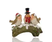 bulk 8 Xmas Polyresin 3 Bird Choir On Branch Christmas Decor 11x11cm