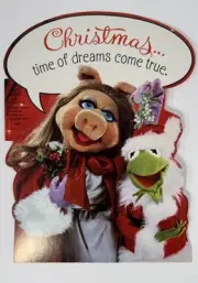 Vtg Die Cut Muppets Christmas Wall Decoration Miss Piggy Kermit 12” Hallmark