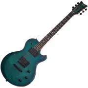 Schecter Solo-II Standard 6 String Electric Guitar - Ocean Blue Burst Burl