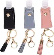 MUCKLILY 3Pcs Portable Empty Bottle Hand Bottle Key Chain Holders for Travel Lightweight Containers for Toiletries Essential Oils