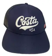 Costa Del Mar Navy Blue USA Mesh Back Trucker Hat Snapback Fishing Beach Cap
