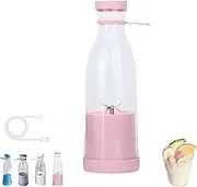 Appreciarel Blender, Portable Blender, Usb Rechargeable Mixer,15oz Mini for Fruit Smoothies and Shakes, with Stainless Steel Blades (Pink)