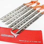 Goshawk 6 Pcs Titanium Outdoor Camping Trip Tent Peg Ground Sand Soft Soil Nail Stakes