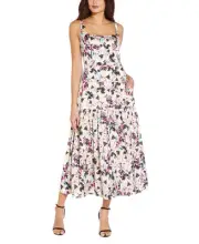 Aidan Mattox Women's Square Neck Midi Party Fit Flare Dress White Size 8