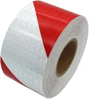 Reflective Tape， Reflective Tape Warning Tape Night Self Adhesive Tape Outdoor Marking Sticker 10 cm×50 Meters(Red and White)