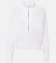 [Varley] Varley Aurora cotton half-zip sweater AU 14 white