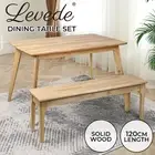 Levede Dining Sets 1XTable+1XBench Chair Coffee Tables Computer 120CM 4-6 Seater