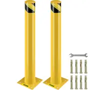 Safety Bollard Steel Bollard Post Yellow Pipe Steel Barrier 36" H 4.5" D