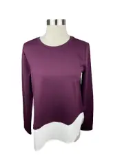 Ann Taylor NEW S Long Sleeved Burgundy Blouse with Cream Underlay Layered