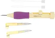 Comfortable Embroidery Pen - Needle Punch with 3 Sizes Needle Pen Kit Tool for DIY Craft (Yellow and Purple Gradient)