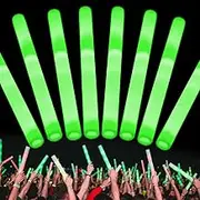 80PCS Foam Glow Sticks, Foam Light Up Sticks with 3 Mode Colorful Flashing, Glow in The Dark Party Supplies for Wedding, Concert, Camping, Birthday, Easter, Carnival, Halloween Christmas-Green