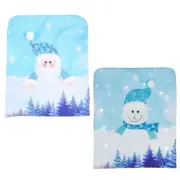 LED Christmas Chair Cover Santa Claus Snowman Decorative Light up Chair Back Cap
